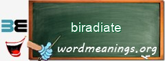WordMeaning blackboard for biradiate